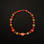 Necklace “Red Sunset” Amber 19