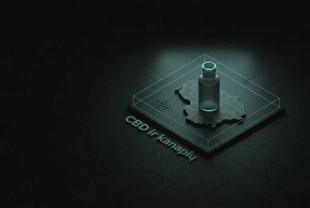 Professional header image for educational tutorial: CBD ir kanapių produktai Lietuvoje: kas legalu, ką galima...