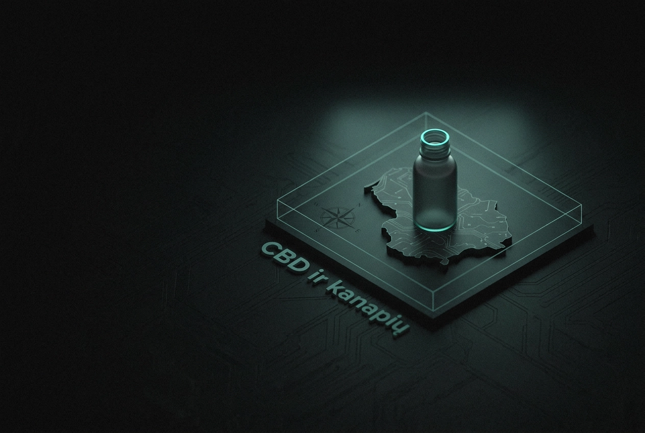 Professional header image for educational tutorial: CBD ir kanapių produktai Lietuvoje: kas legalu, ką galima...